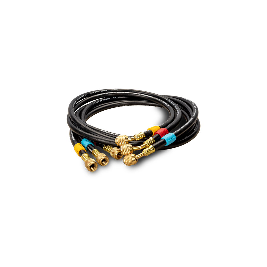 HR3: 3 x Premium Black Refrigerant Hoses [1.5mtr] with 1/4" Fittings