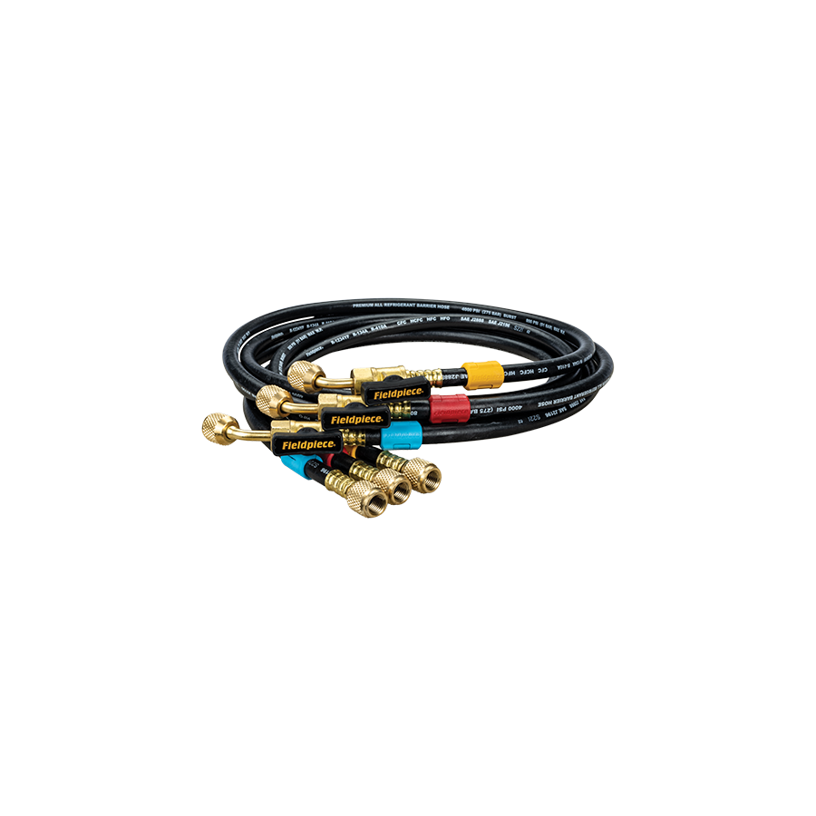 HR3BM: 3 x Combination Premium Black Refrigerant Hoses [1.5mtr] with Ball Valves 