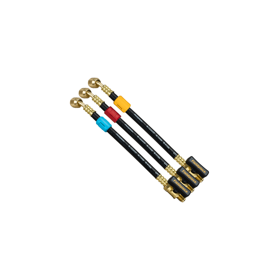 HR3XB: Premium Extension Black Hose Set of 3 [200mm Length] with Ball Valves & 1/4" Fittings