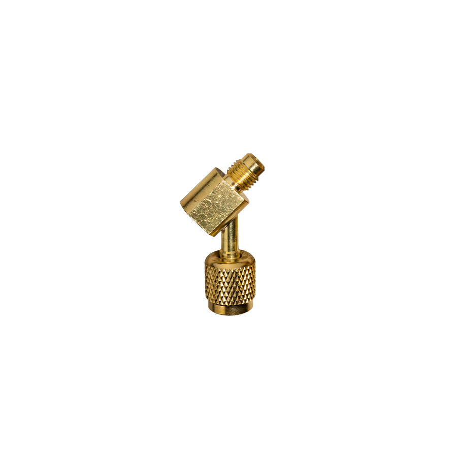 RHCM45: 5/16" to 1/4" Angled Brass Hose Adaptor