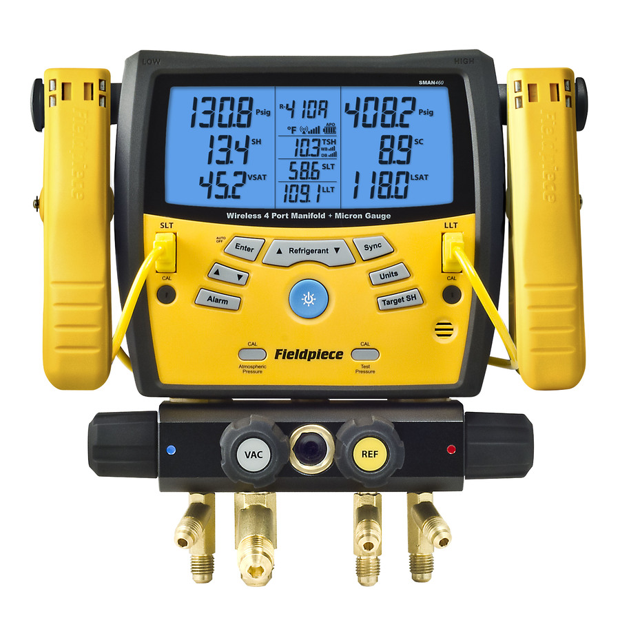 SMAN460 :  4-Port Refrigerant Manifold with Vacuum micron sensor